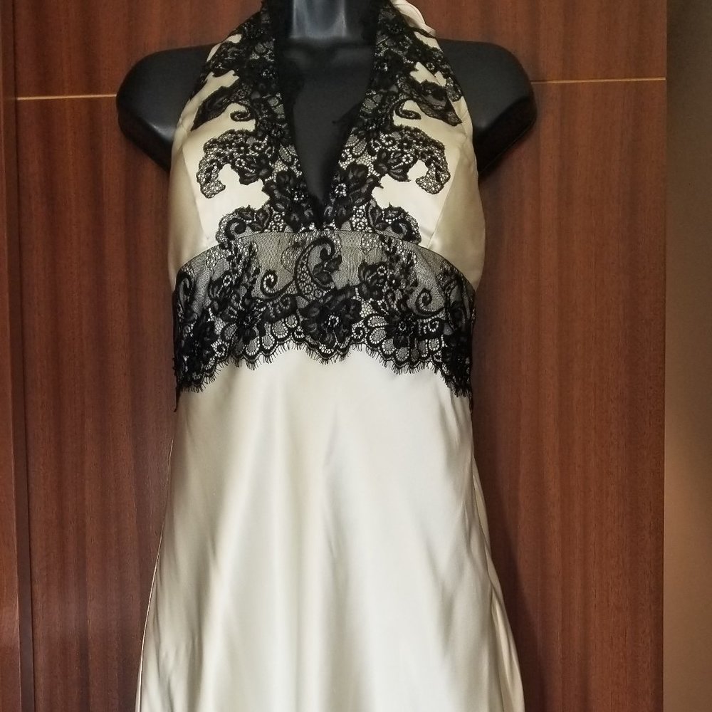 NWT White House Black Market Silk Ivory Dress 10